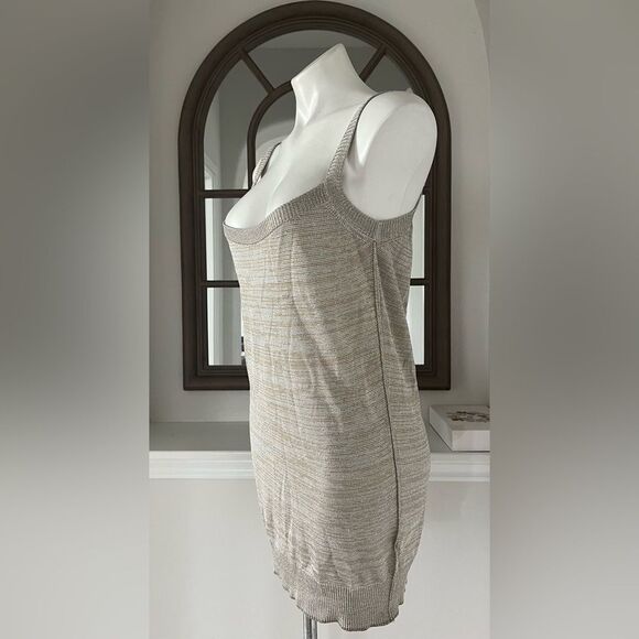 Dolce & Gabbana (Made in Italy) Knit Top, Metallic Tan Silver, NWT, Size 48 - Picture 6 of 9